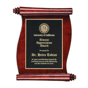 PSR - Rosewood Piano Finish Scroll Plaque