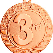 SB264 - 2 3/4" Bright Bronze 3rd Place Starbrite Medal