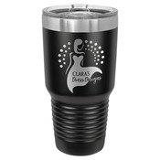 LTM7366 - Polar Camel 30 oz. Black Insulated Ringneck Tumbler with Slider Lid and Silver Ring