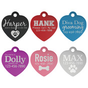 1" x 1" Laserable Anodized Aluminum Heart Pet Tag *Please Specify Color Preference With Sales Associate