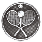 3D212S - 2 inch Antique Silver 3D Tennis Medal