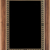P3953 - 10-1/2" X 13" PIANO FINISH PLAQUE WITH FLORENTINE BLACK BRASS PLATE