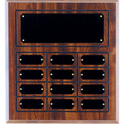 Cherry Finish Grooved Perpetual Plaque with 12 Plates