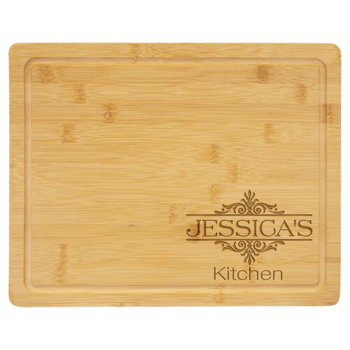 JDS GFT443 - 13 3/4" x 11" Bamboo Cutting Board with Drip Ring GFT443 GFT443 - 13 3/4" x 11" Bamboo Cutting Board with Drip Ring Thumbnail