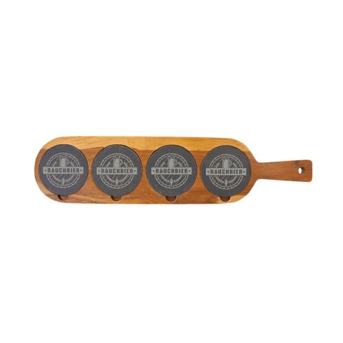JDS SLT078 - 18 1/2" x 4 1/4" Acacia Wood/Slate Serving Board SLT078 SLT078 - 18 1/2" x 4 1/4" Acacia Wood/Slate Serving Board Thumbnail