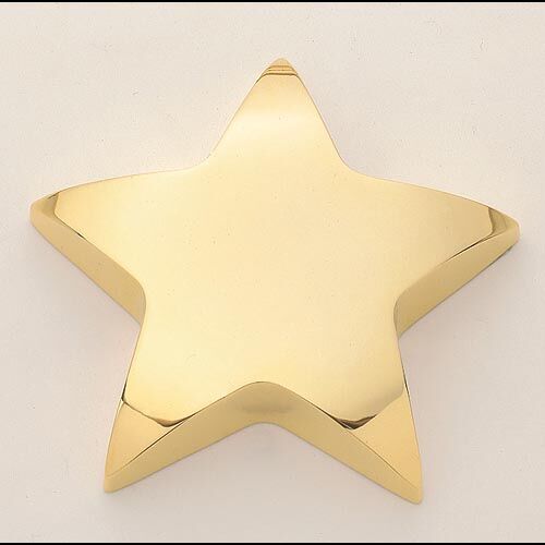 JDS 107   4"X 4"  Gold finished metal star paperweight 107 107   4"X 4"  Gold finished metal star paperweight Thumbnail