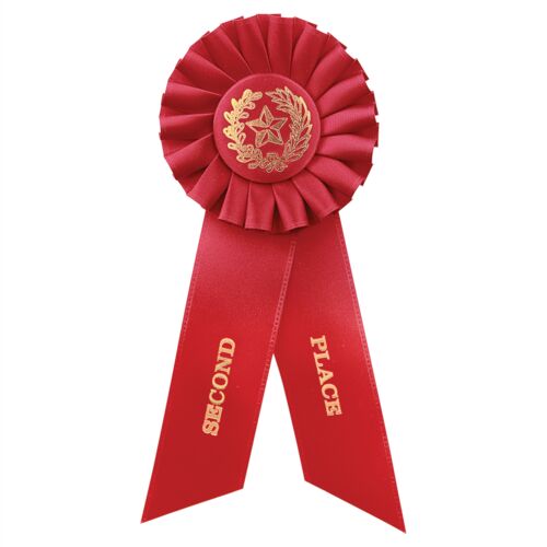 JDS RIB72 - Red 2nd Place Rosette Ribbon RIB72 RIB72 - Red 2nd Place Rosette Ribbon Thumbnail