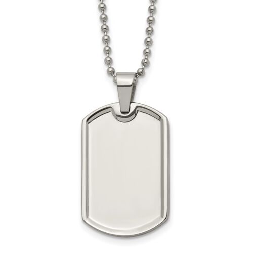 Quality Gold SRN2027-20 - Stainless Steel Polished 20in Dog Tag Necklace SRN2027-20 SRN2027-20 - Stainless Steel Polished 20in Dog Tag Necklace Thumbnail