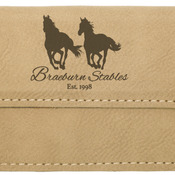 GFT181 Light Brown Leatherette Flexible Business Card Holder