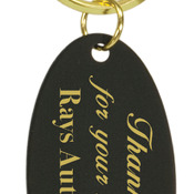 BKR42  Black Brass Oval Keychain 