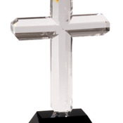 CRY022  Premier Crystal Cross with Black Base 