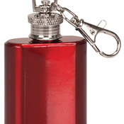 FSK103  1 oz. Gloss Red Stainless Steel Flask Keychain 