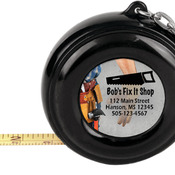 GFT058  2-Sided 6-Foot Black Tape Measure Keychain