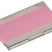 GFT128  Pink Metal Business Card Holder