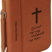 GFT298  7 1/2" x 10 3/4" Rawhide Leatherette Book/Bible Cover with Zipper & Handle