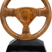 CRS107   10" Antique Gold Steering Wheel Award