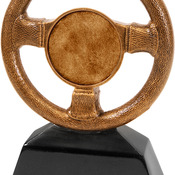 CRS106  7" Antique Gold Steering Wheel Award