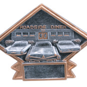 DPS80   6" X 4-1/2" Diamond Plate Resin Small Car Show Trophy