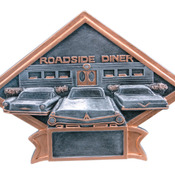 DPS30 - 8 1/2" x 6" Car Show/50s Theme Diamond Plate Resin