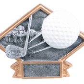 DPS66   6" X 4-1/2" Diamond Plate Resin Small Golf Trophy