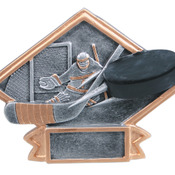 DPS67  6" X 4-1/2" Diamond Plate Resin Small Hockey Trophy