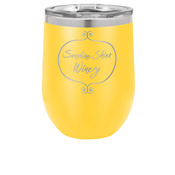 LTM866 - Polar Camel 12 oz. Yellow Vacuum Insulated Stemless Wine Tumbler w/Lid