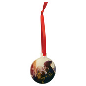 SAC103 -  2 1/2" Round Acrylic Ornament with Red Ribbon