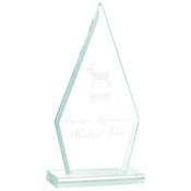 JGS52 - 7 1/2" Triangle Jade Glass Award