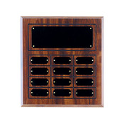 CPP12D - Cherry Finish Grooved Perpetual Plaque with 12 Plates (DAMAGED)