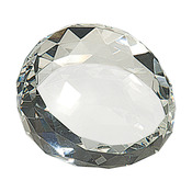 CRY65  Premier Crystal Round Faceted Paperweight 