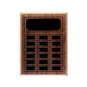 Cherry Finish Grooved Perpetual Plaque with 18 Plates