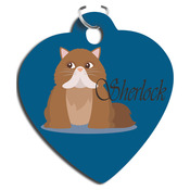 UN5770  Heart 2-Sided Gloss Aluminum Pet Tag with Triangle Attachment