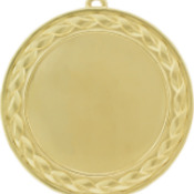HR937G - 2 3/4" Bright Gold Wreath 2" Insert Holder Medal (double sided)