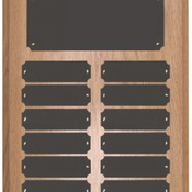  OPP12 - 12 Plate Oak Finish Completed Perpetual Plaque