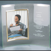 CE6505 - 11" x 8" Jade Glass Crescent with 4" x 6" Picture Frame