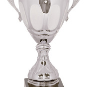 CMC703S - 14" Silver Completed Metal Cup Trophy on Plastic Base