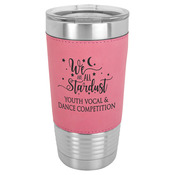 LTM5207 - 20 oz. Pink Laserable Leatherette Polar Camel Tumbler with Clear Lid