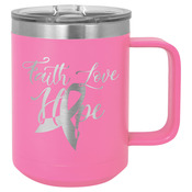 LCM105 Polar Camel 15 oz. Pink Vacuum Insulated Mug with Slider Lid