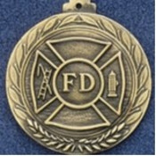 Fire Department stock cast medallion, 2.5" diameter