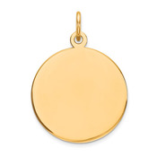 QM371G - Gold Plated Engraveable Round Polished Disc Charm