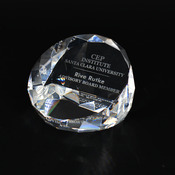 C624 - Duet Round-Clear Crystal Paperweight 