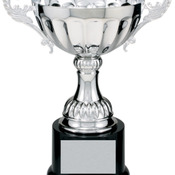 CMC103S - 8 1/2" Silver Completed Metal Cup Trophy on Plastic Base