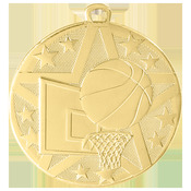 SS402G - 2" Gold Superstar Basketball Medal
