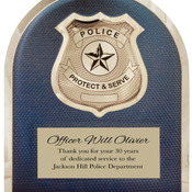 HER103  Police HERO Plaque with Chrome Badge