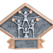 DPS63   6" X 4-1/2" Diamond Plate Resin Small Cheer Trophy