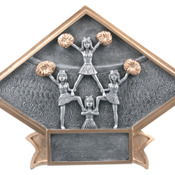 DPS13  6" X 4-1/2" Diamond Plate Resin Large Cheer Trophy