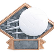 DPS76   6" X 4-1/2" Diamond Plate Resin Small Volleyball Trophy