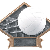 DPS26  6" X 4-1/2" Diamond Plate Resin Large Volleyball Trophy