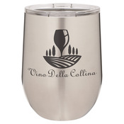 LTM851-Polar Camel 12oz. Stainless Steel Vacuum Insulated Stemless Wine Glass w/Lid