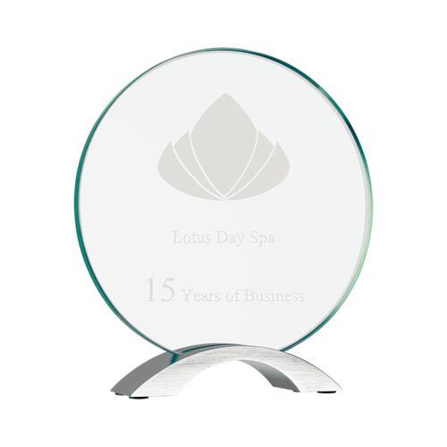 JDS CMG12 - 8 1/2" Round Cosmic Glass with Silver Base CMG12 CMG12 - 8 1/2" Round Cosmic Glass with Silver Base Thumbnail